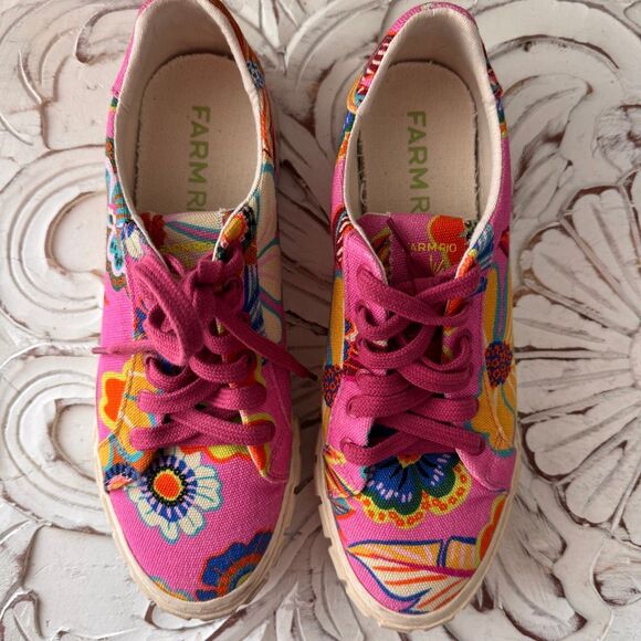 FARM RIO Pink Full Garden Flatform Sneaker SIZE 9.5 - Picture 2 of 9